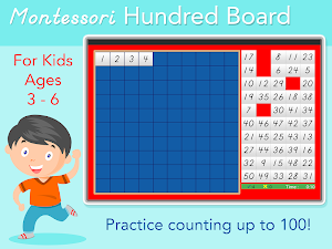 Hundred Board 1-100 - Montessori Math for Kids Screenshot 0