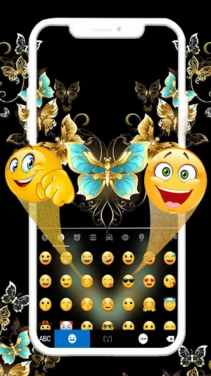 Vintage Golden Butterfly Keyboard Theme Screenshot 3