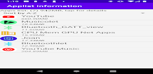 system, CPU, battery and Apps Screenshot 1