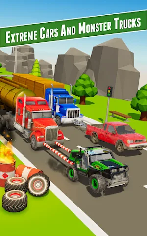 Crazy Car Towing Race 3D Screenshot 0