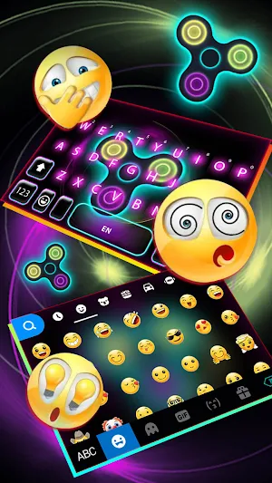 Neon Fidget Spinner Keyboard Background Screenshot 3