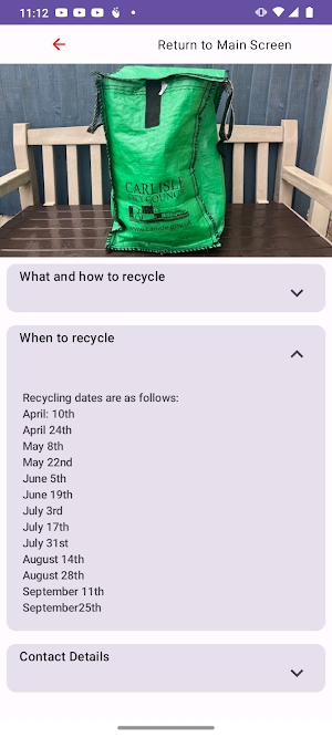 Longtown Recycling Timetable Screenshot 0