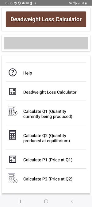 Deadweight Loss Calculator Screenshot 0