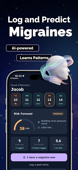 Claru – Migraine Tracker & AI Screenshot 0