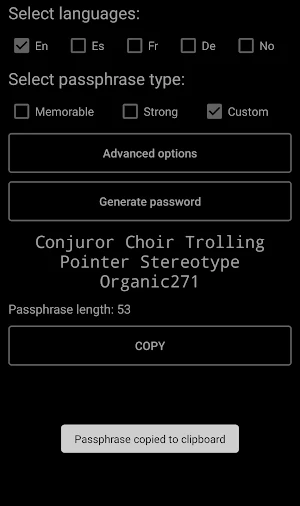 Passphrase Generator Screenshot 0