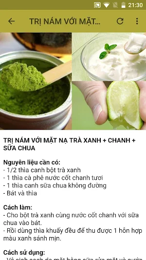 Công thức Mặt Nạ Dưỡng Da Screenshot 2