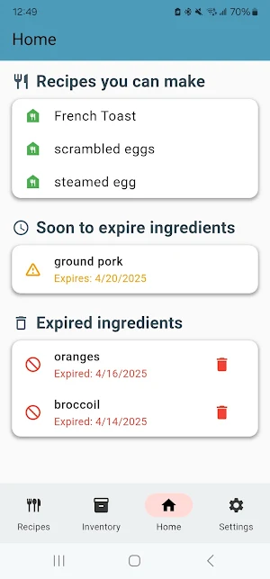 Food Manager Screenshot 0
