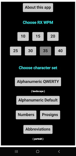 CW Morse Code Trainer RX Screenshot 0