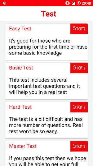 RTA Theory Test Screenshot 1