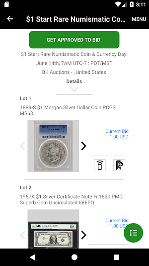 iCollector Live Auctions Screenshot 1
