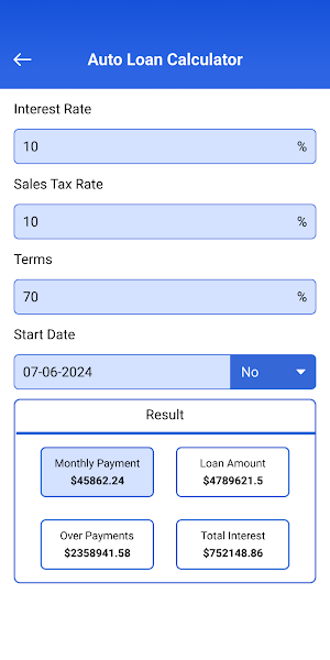 LoanTool - EMI Loan calculator Screenshot 2