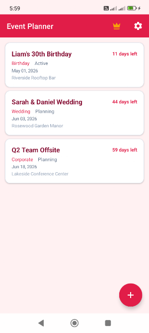 Event Planner: Guests & Budget Screenshot 0