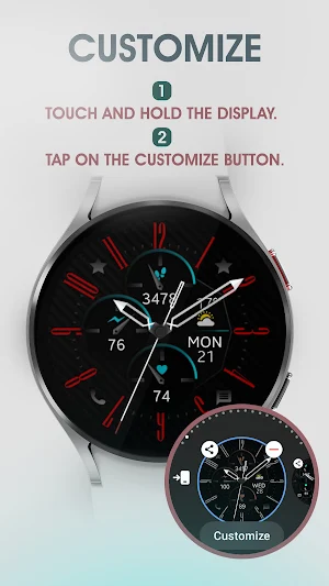 Carbon v6 Analog watch face Screenshot 3