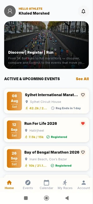 Run Events Screenshot 0