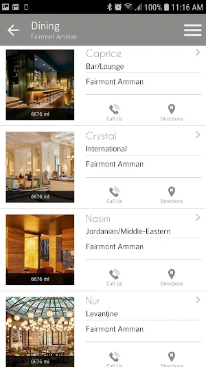 Fairmont Privilege Dining Screenshot 2