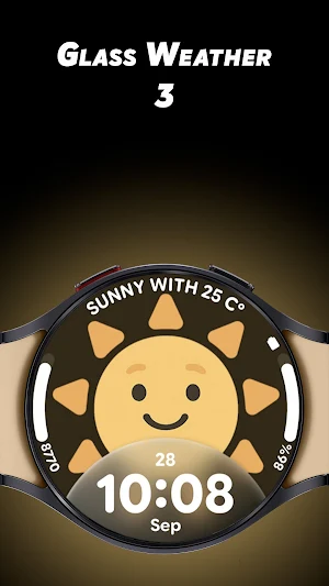 Glass Weather 3 - Watch face Screenshot 0