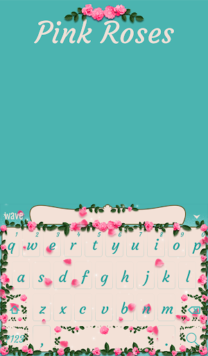 Pink Roses Animated Keyboard + Screenshot 1