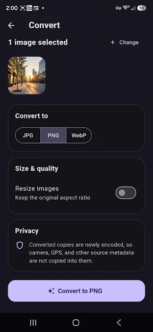 JobFrame Image Converter Screenshot 2