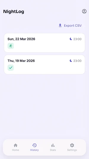 NightLog: Sleep Habit Tracker Screenshot 1