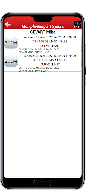 My Service des SPORTS Screenshot 3