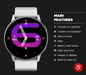 Hybrid Pink Purple Watch Face Screenshot 1