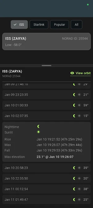 WhatSat – Satellite Tracker Screenshot 1