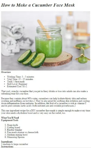 Homemade Cucumber Face Mask Screenshot 3