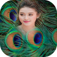 Peacock Feathers Photo Frame