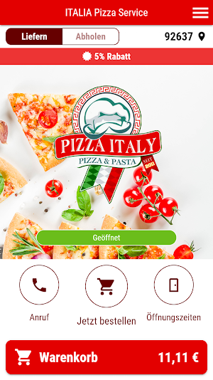 ITALIA Pizza Service Screenshot 0