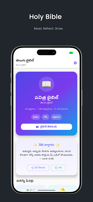 Telugu Bible – Audio & Quiz Screenshot 1