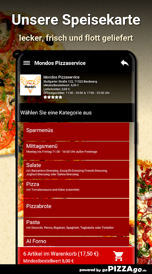 Mondos Pizzaservice Backnang Screenshot 3