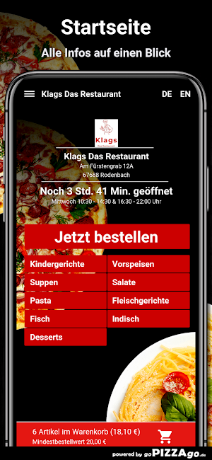 Klags Das Restaurant App Screenshot 1