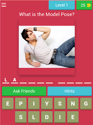 Hot Guys Photo & Pose Quiz Screenshot 0