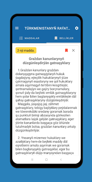 Türkmenistanyň Raýat Kodeksi Screenshot 3