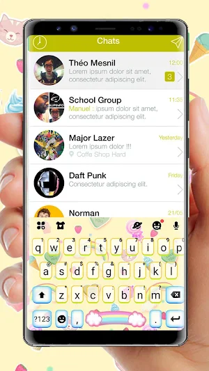 Cute Doodle Messenger Keyboard Theme Screenshot 0