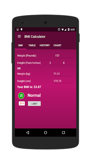 BMI Calculator Screenshot 1