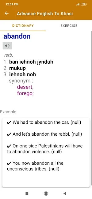Advance English To Khasi Screenshot 1