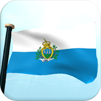 San Marino Flag 3D Wallpaper