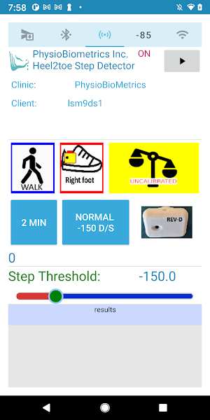 PhysioBioMetrics Heel2Toe Step Screenshot 3