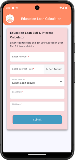 Education Loan Calculator Screenshot 1