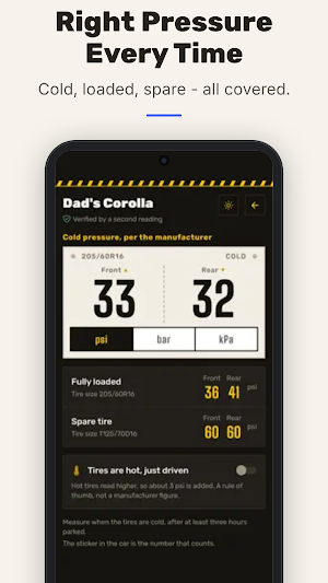 Tire PSI Screenshot 2