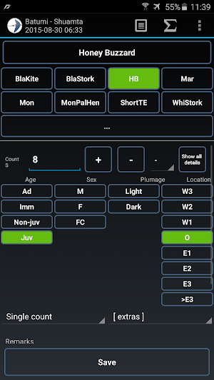 Trektellen - data entry Screenshot 0