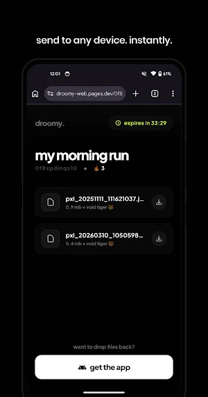Droomy: Photo & File Transfer Screenshot 1