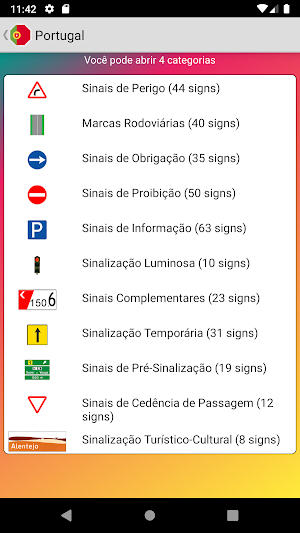 Sinais de trânsito de Portugal Screenshot 0