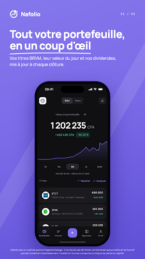 Nafolio : Suivi actions BRVM Screenshot 3