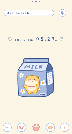 Adorable Milk Theme +HOME Screenshot 0