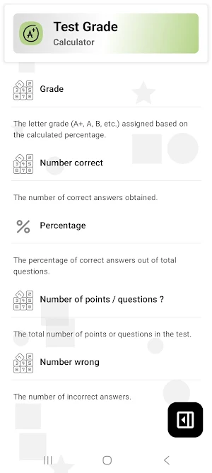 Test Grade Calculator Screenshot 2