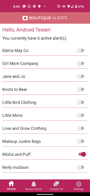 Boutique Alerts Screenshot 0