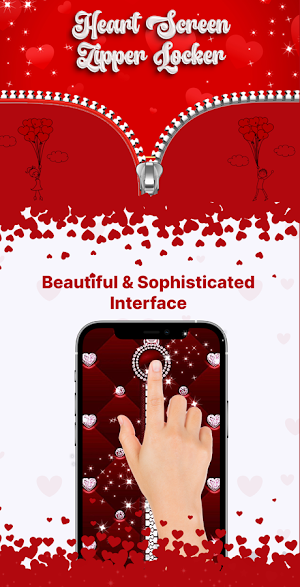 Heart zipper lock screen Screenshot 0