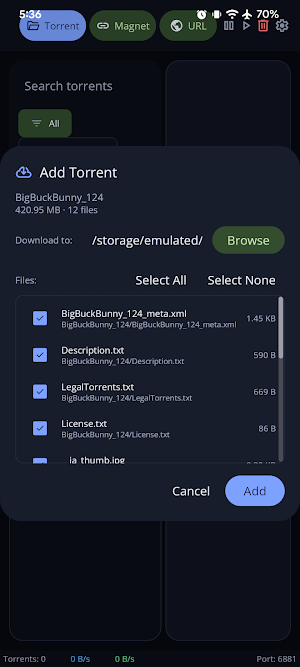 Retorrent Screenshot 2
